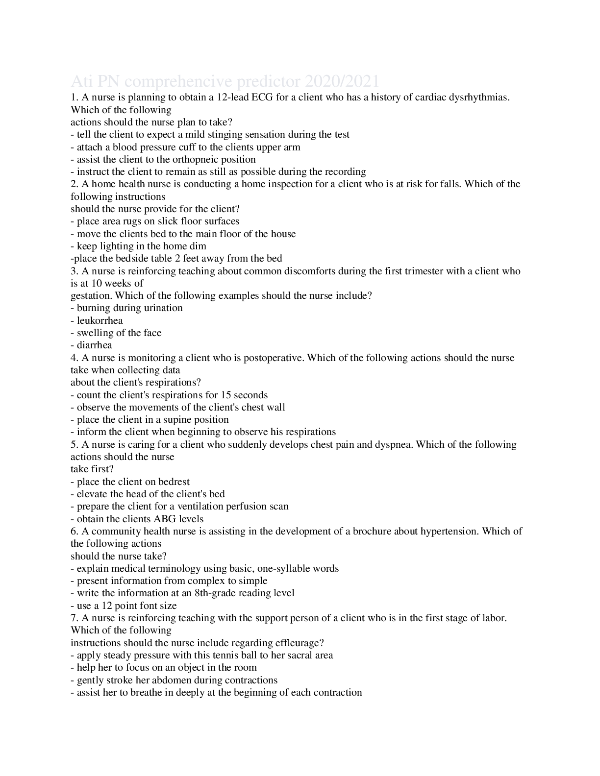Preview image for Ati PN comprehencive predictor
